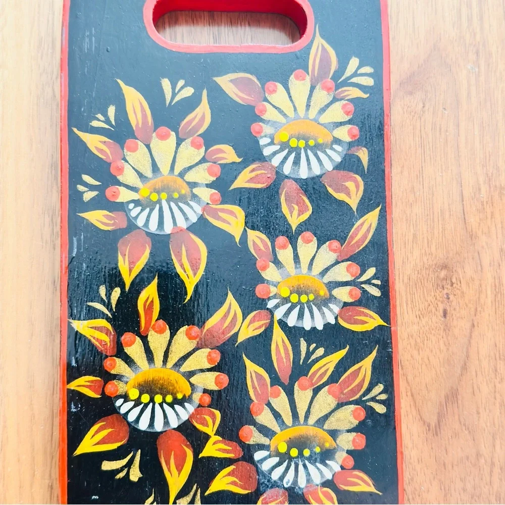 Decorative Cutting Boards Vintage Hand Painted Floral Set of 2